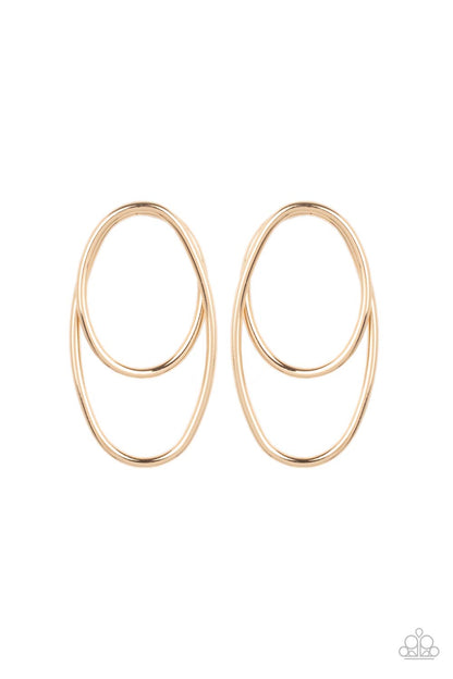 Paparazzi So OVAL-Dramatic - Gold Earrings