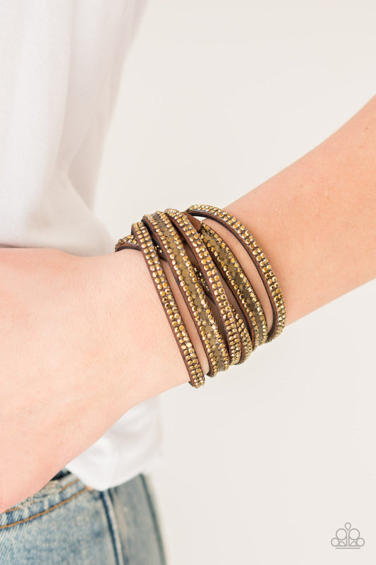 Paparazzi Rock Star Attitude - Brass Urban Wrap Bracelet