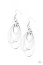 Paparazzi OVAL The Moon - Silver Earrings