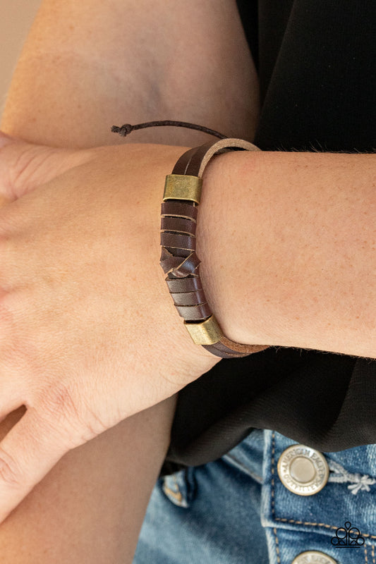 Paparazzi Drifter Decor - Brown Urban Bracelet