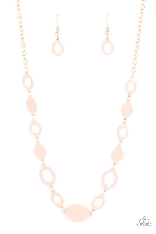 Paparazzi Working OVAL-time - Rose Gold Necklace