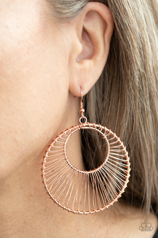 Paparazzi Artisan Applique - Copper Earrings