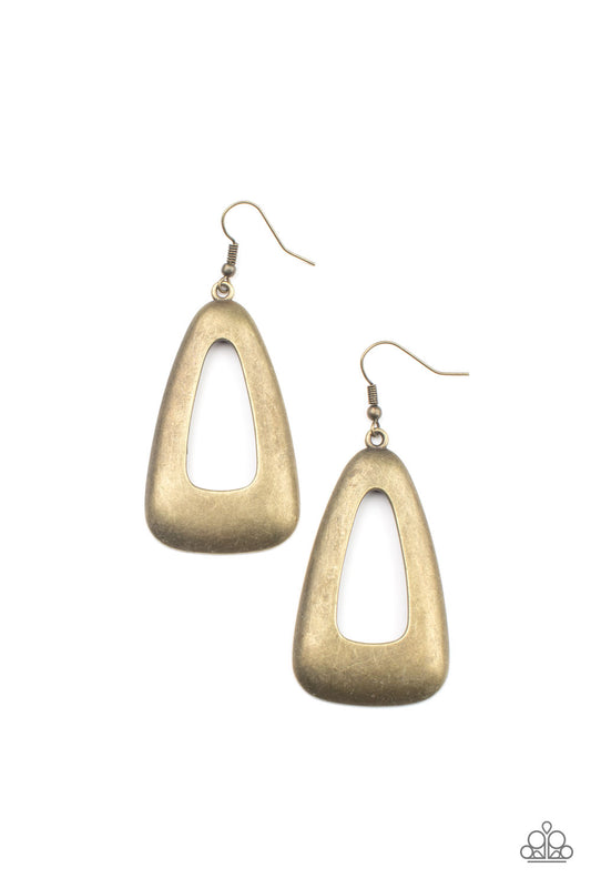 Paparazzi Irresistibly Industrial - Brass Earrings