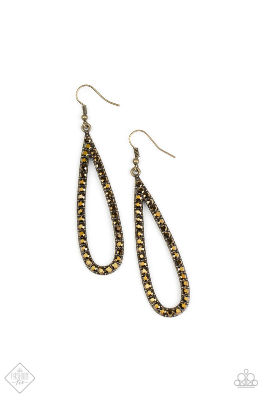 Paparazzi Glitzy Goals - Brass Earrings