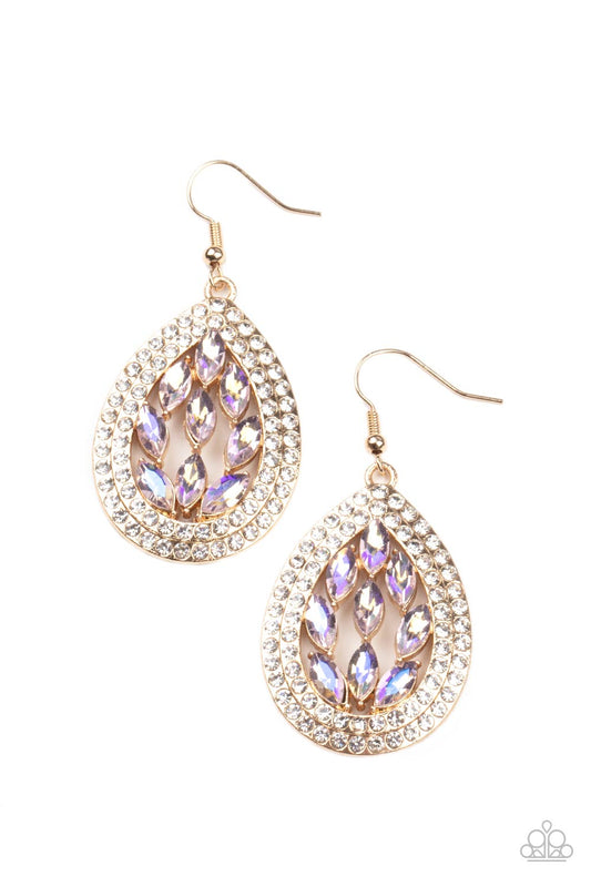 Paparazzi Encased Elegance - Gold Earrings