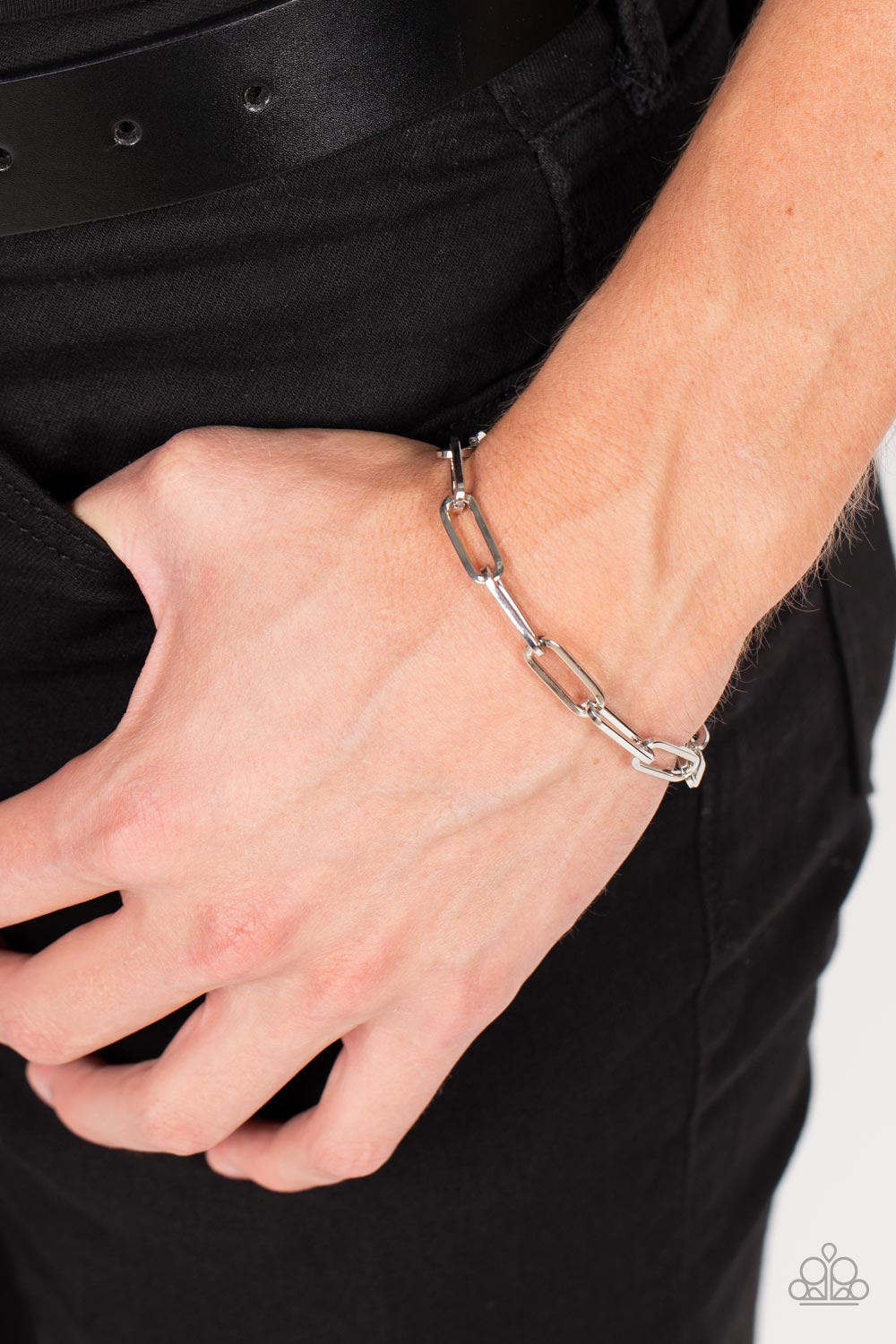 Paparazzi Tailgate Party - Silver Men's Bracelet