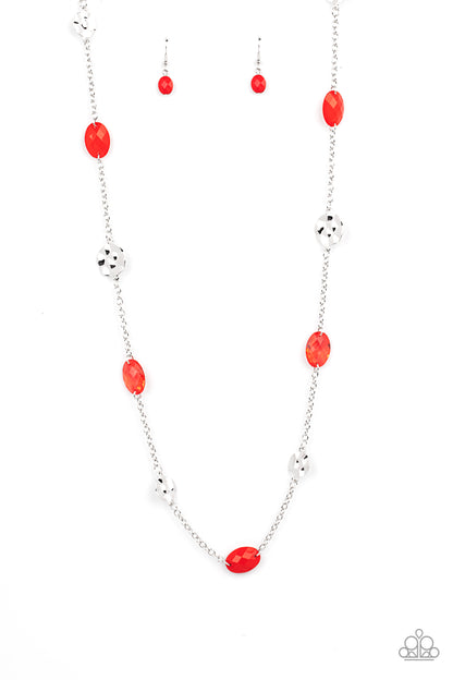 Paparazzi Glossy Glamorous - Red Necklace