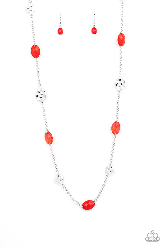 Paparazzi Glossy Glamorous - Red Necklace