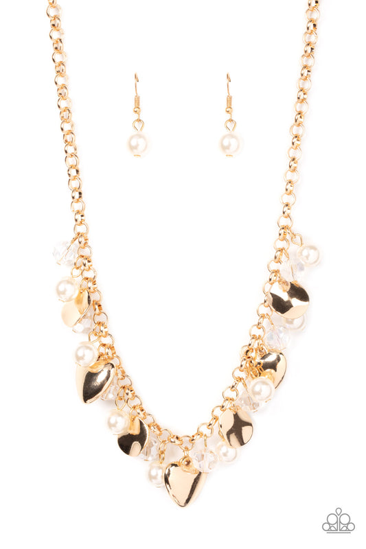 Paparazzi True Loves Trove - Gold Heart Necklace