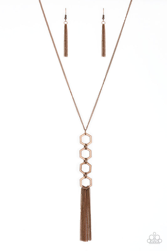 Paparazzi Ready, Set, GEO! - Copper Necklace