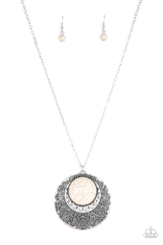 Paparazzi Medallion Meadow - White Necklace