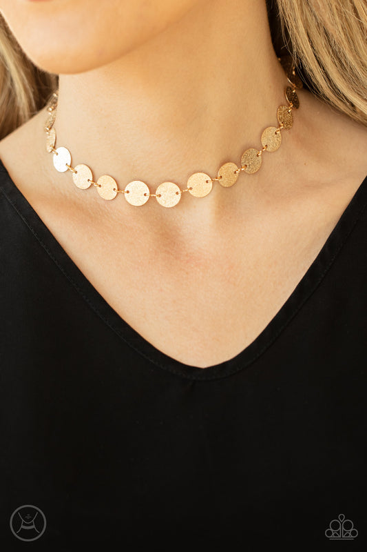 Paparazzi Reflection Detection - Gold Choker Necklace