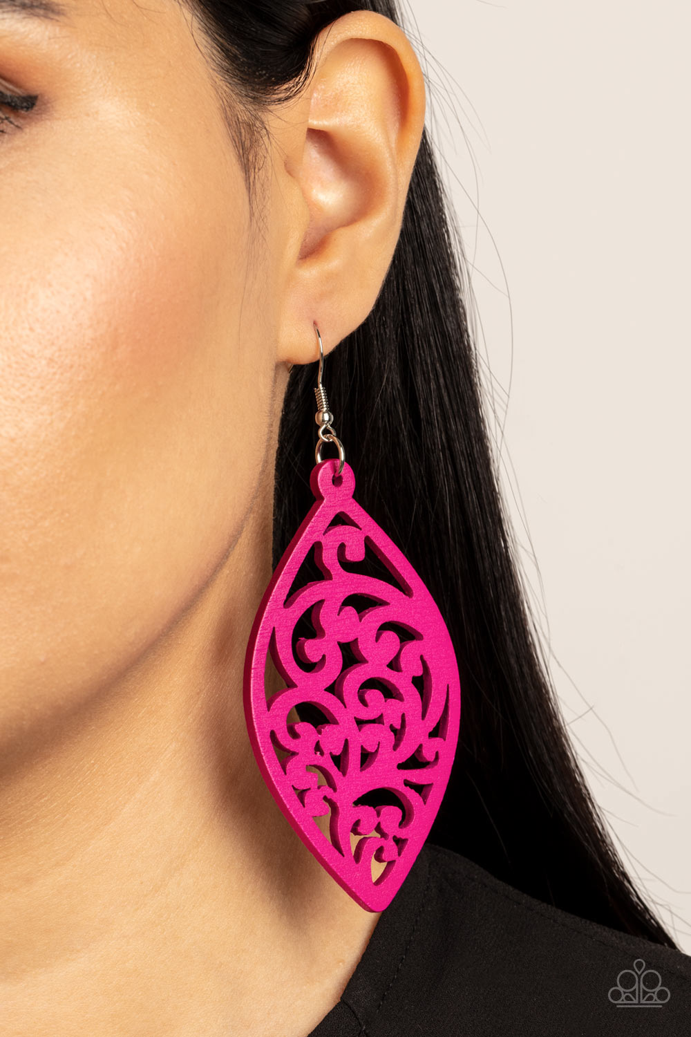 Paparazzi Coral Garden - Pink Wood Earrings