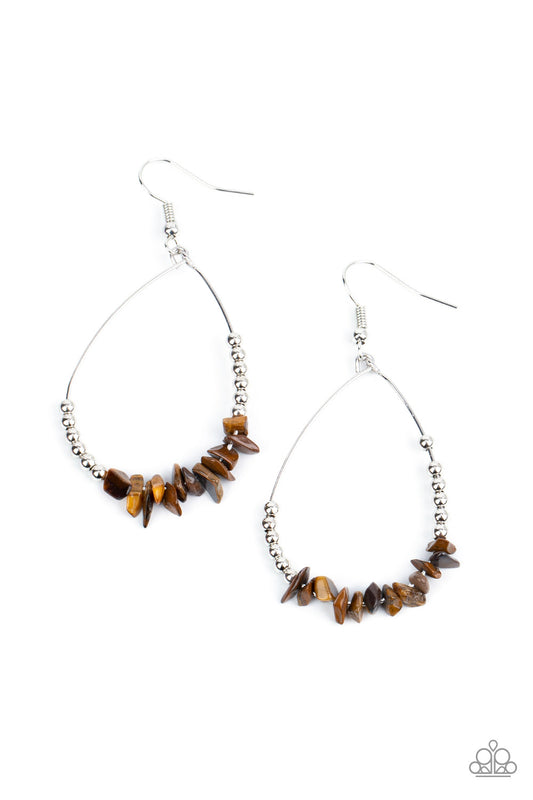 Paparazzi Come Out Of Your SHALE - Brown Earrings