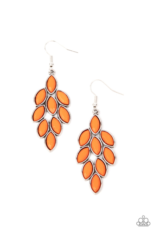 Paparazzi Flamboyant Foliage - Orange Earrings