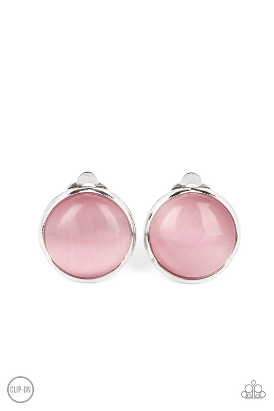 Paparazzi Cool Pools - Pink Clip On Earrings