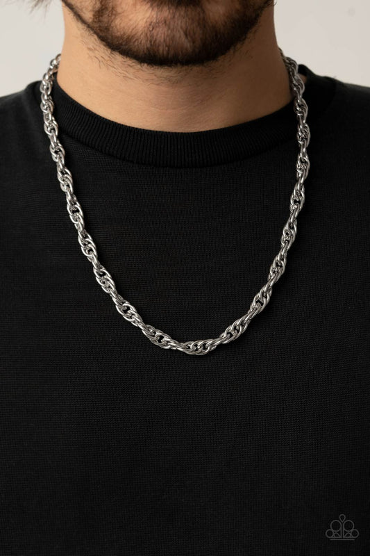 Paparazzi Extra Entrepreneur - Silver Men's Necklace