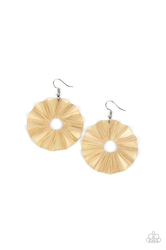 Paparazzi Fan The Breeze - Brown Earrings