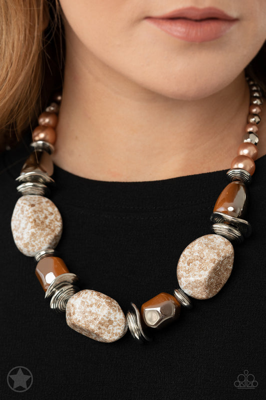 Paparazzi In Good Glazes - Peach Brown Necklace