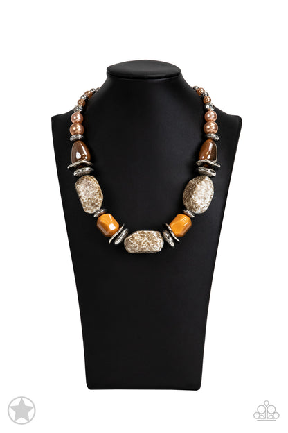 Paparazzi In Good Glazes - Peach Brown Necklace