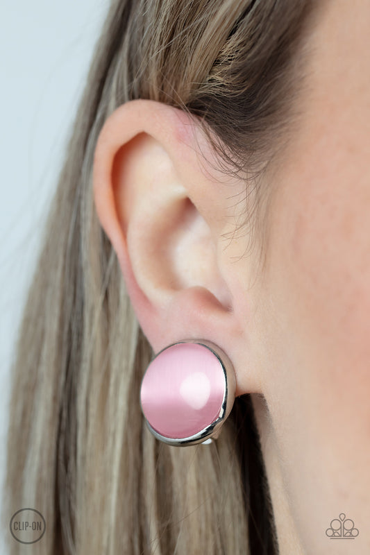 Paparazzi Cool Pools - Pink Clip On Earrings