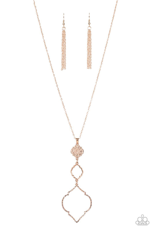 Paparazzi Marrakesh Mystery - Rose Gold Necklace