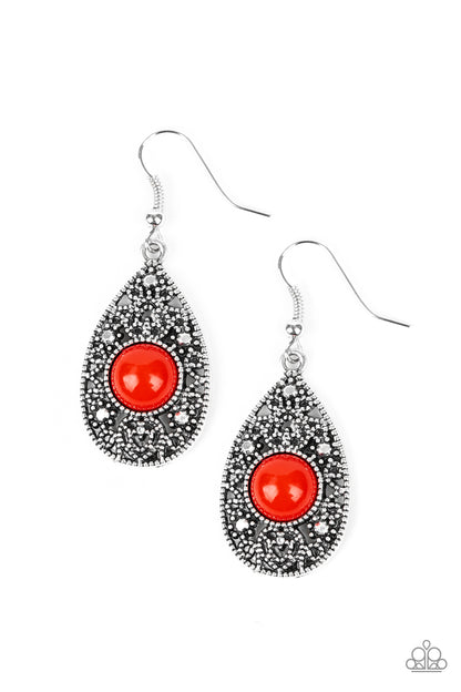 Paparazzi From POP To Bottom - Red Earrings
