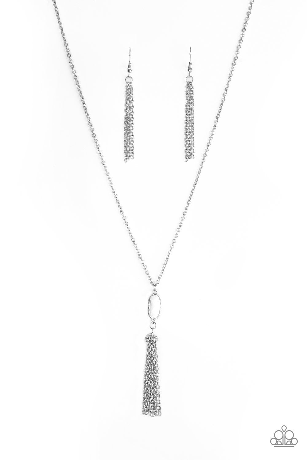 Paparazzi Tassel Tease - White Necklace