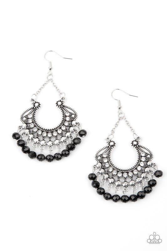 Paparazzi GLOW Down In Flames - Black Earrings