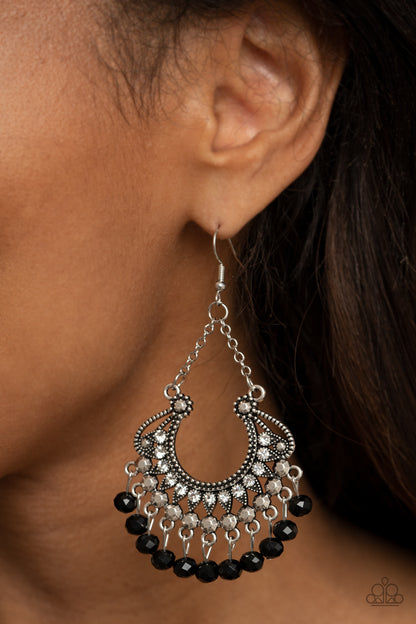 Paparazzi GLOW Down In Flames - Black Earrings