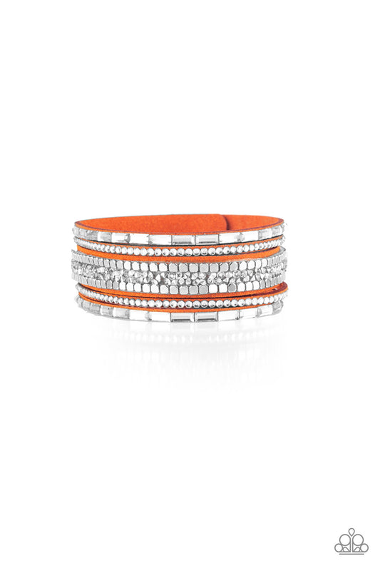 Paparazzi Rebel In Rhinestones - Orange Urban Bracelet