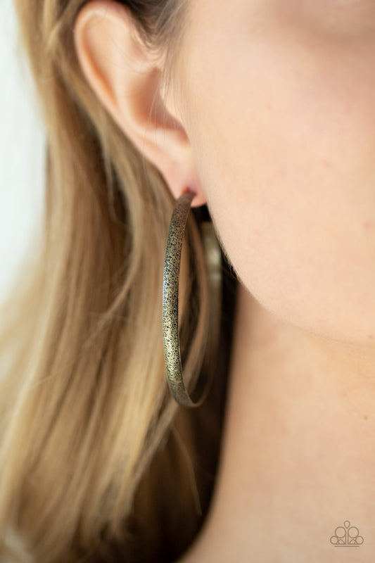 Paparazzi Rustic Radius - Brass Earrings