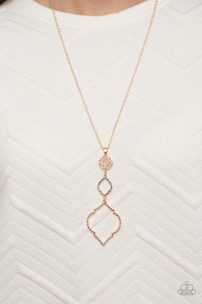 Paparazzi Marrakesh Mystery - Rose Gold Necklace
