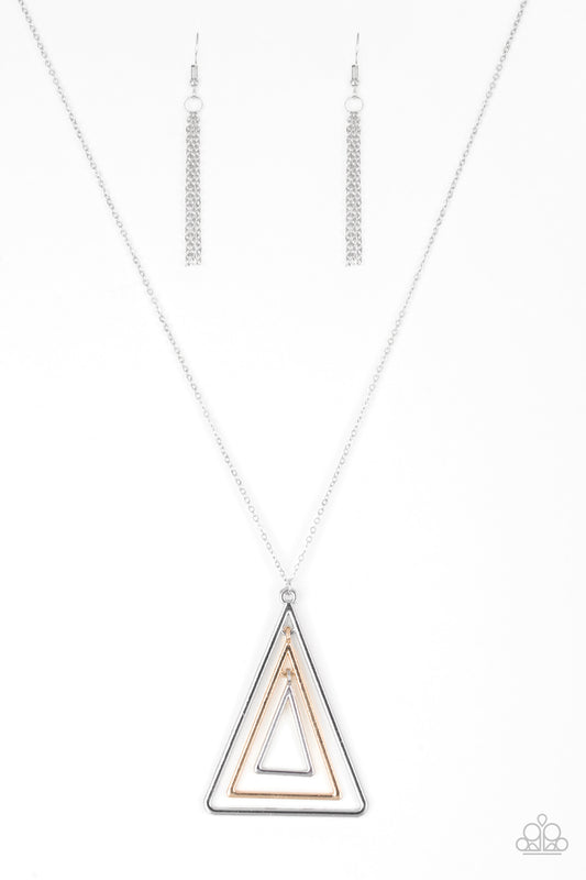 Paparazzi TRI Harder - Silver Multi Necklace