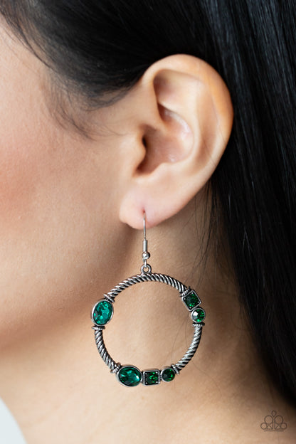 Paparazzi Glamorous Garland - Green Earrings