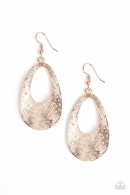 Paparazzi Mean Sheen - Rose Gold Earrings