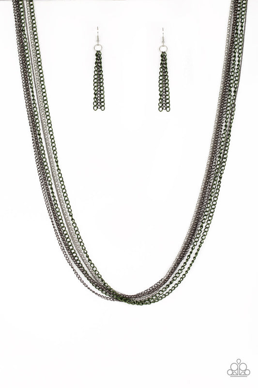 Paparazzi Colorful Calamity - Green Necklace