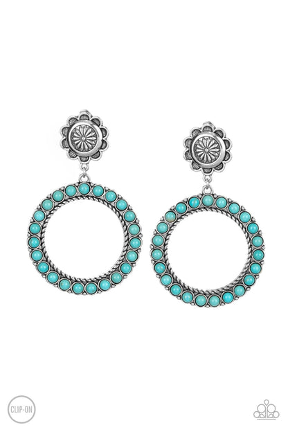 Paparazzi Playfully Prairie - Blue Clip On Earrings