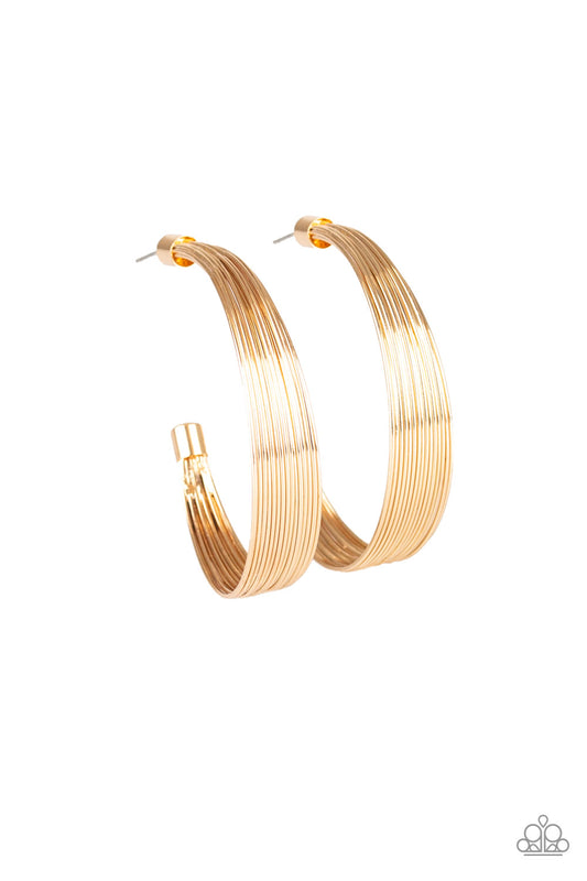 Paparazzi Live Wire - Gold Hoop Earrings