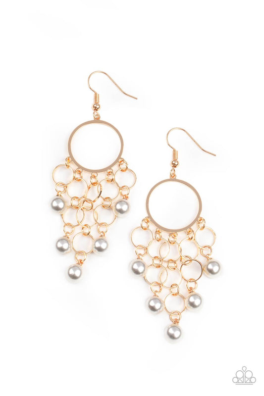 Paparazzi When Life Gives You Pearls - Gold Earrings