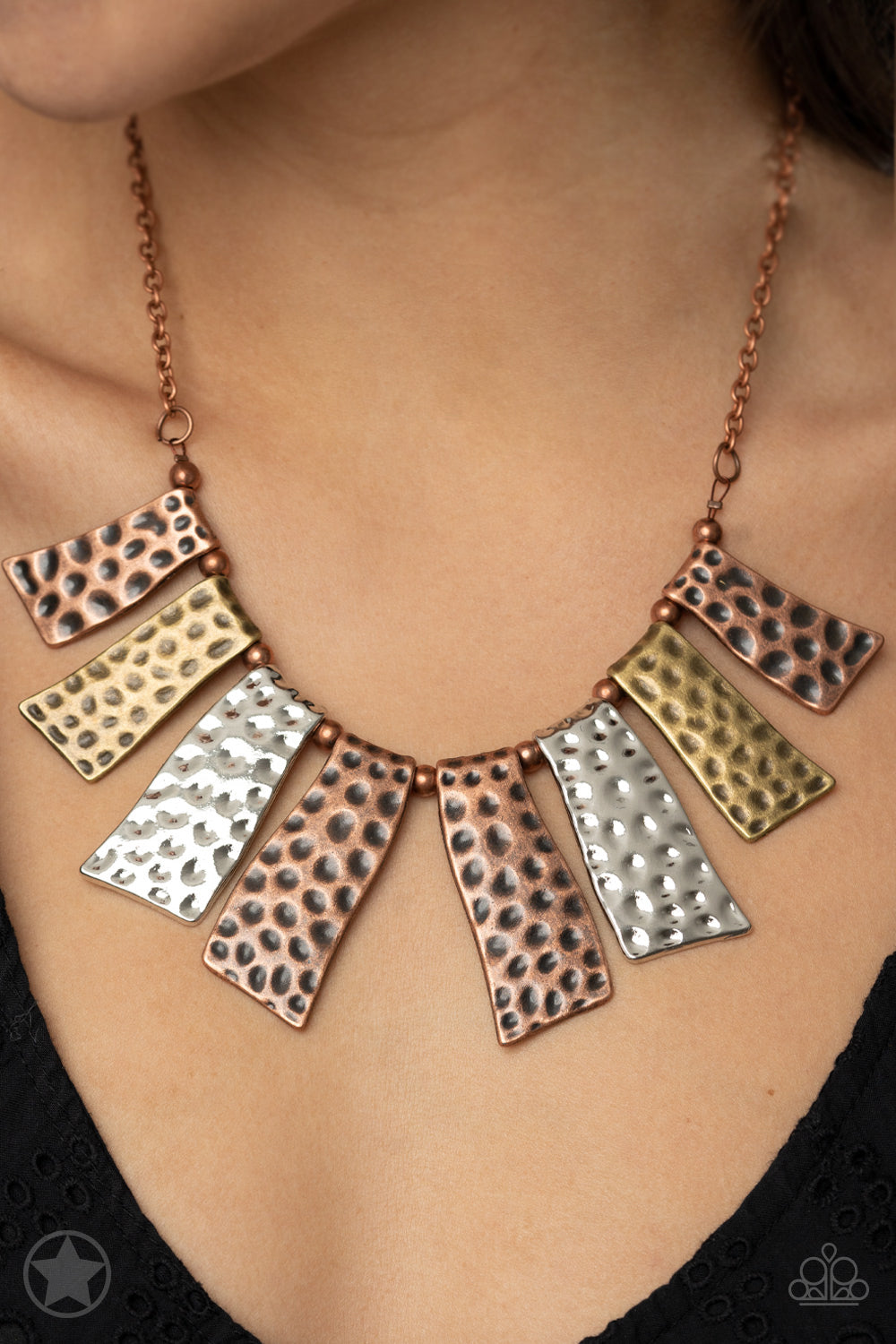 Paparazzi A Fan Of The Tribe - Copper Multi Necklace