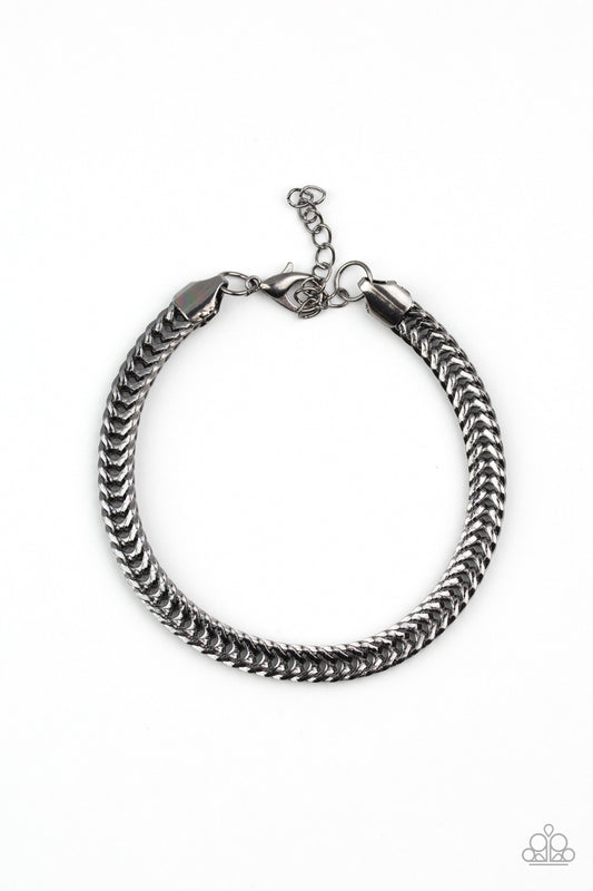Paparazzi One-Two Knockout - Black Men's Bracelet