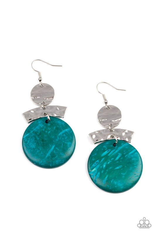 Paparazzi Diva Of My Domain - Blue Wooden Earrings