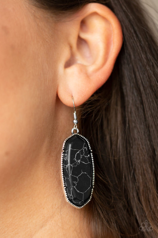 Paparazzi Stone Quest - Black Earrings