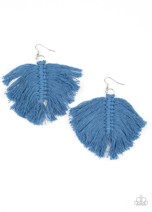 Paparazzi Macrame Mamba - Blue Earrings