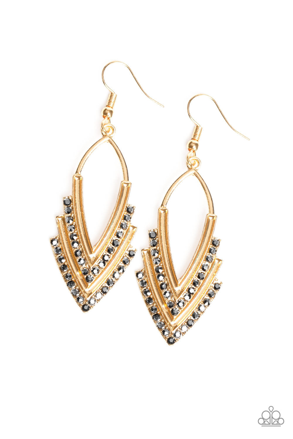 Paparazzi Tour De Force - Gold Earrings