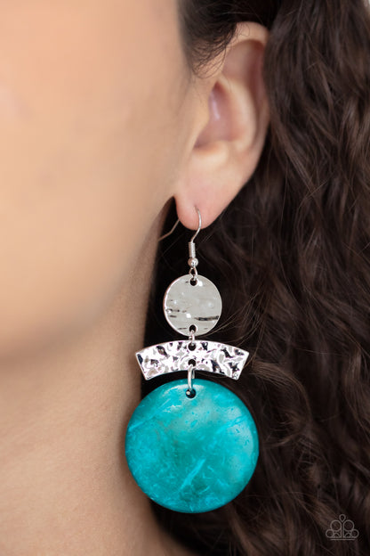 Paparazzi Diva Of My Domain - Blue Wooden Earrings