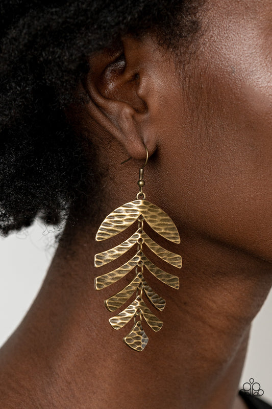 Paparazzi Palm Lagoon - Brass Earrings