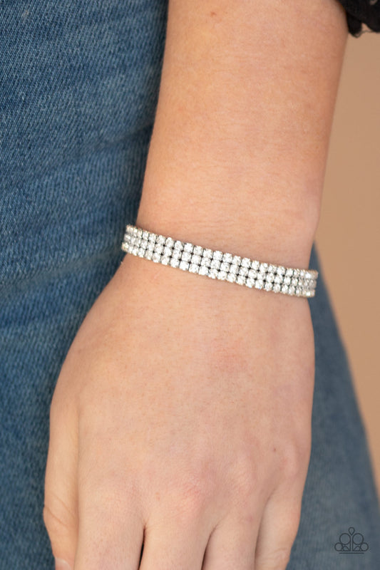 Paparazzi Stacked Deck - White Bracelet