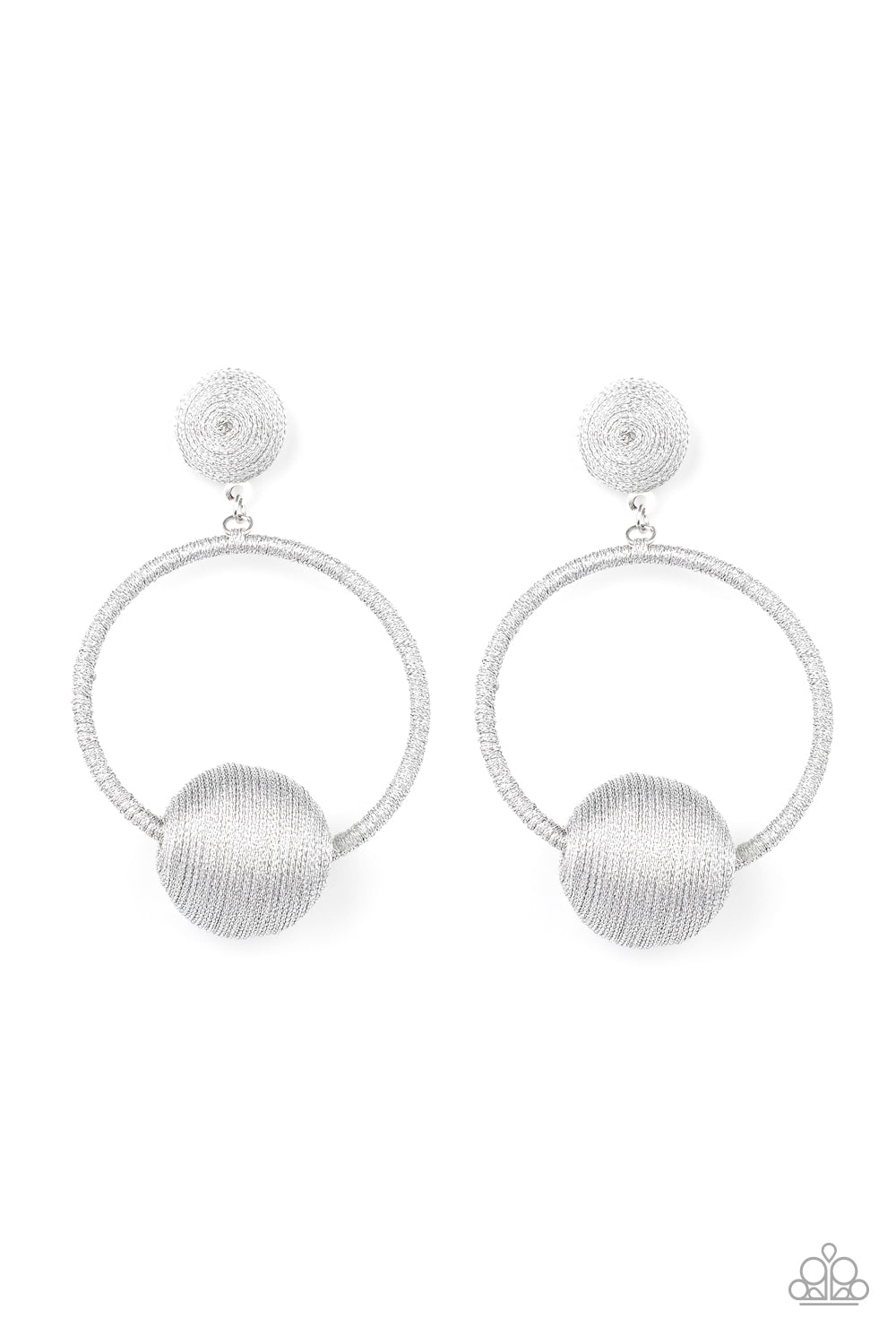 Paparazzi Social Sphere - Silver Earrings